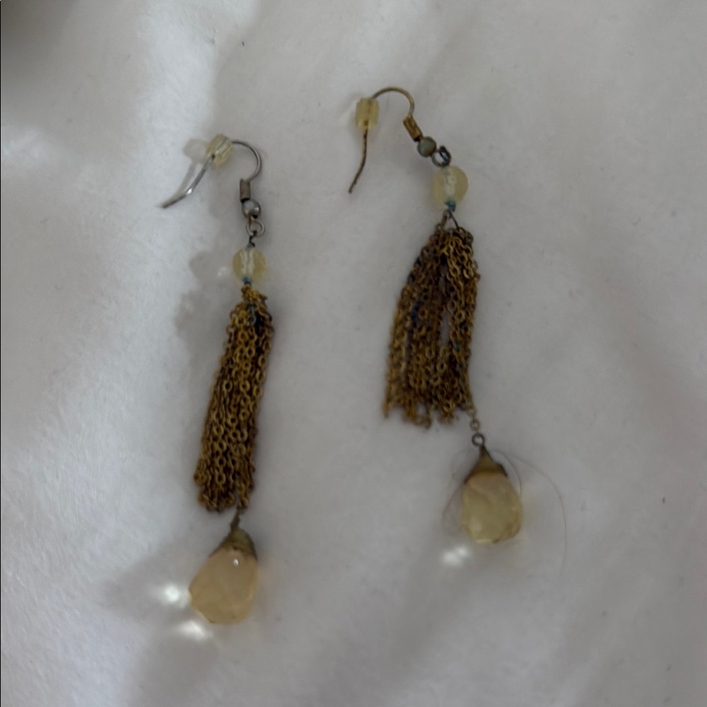 Elegant Gold Tassel Earrings